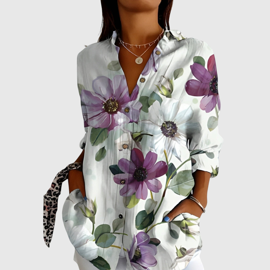 Ernestine™ | Bluse med farverigt design
