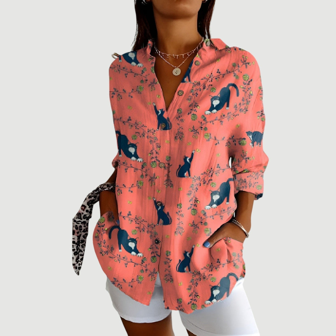 Anette™ | Bluse med farverigt design
