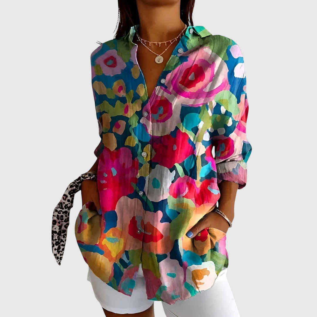 Mathilda™ | Bluse med farverigt design