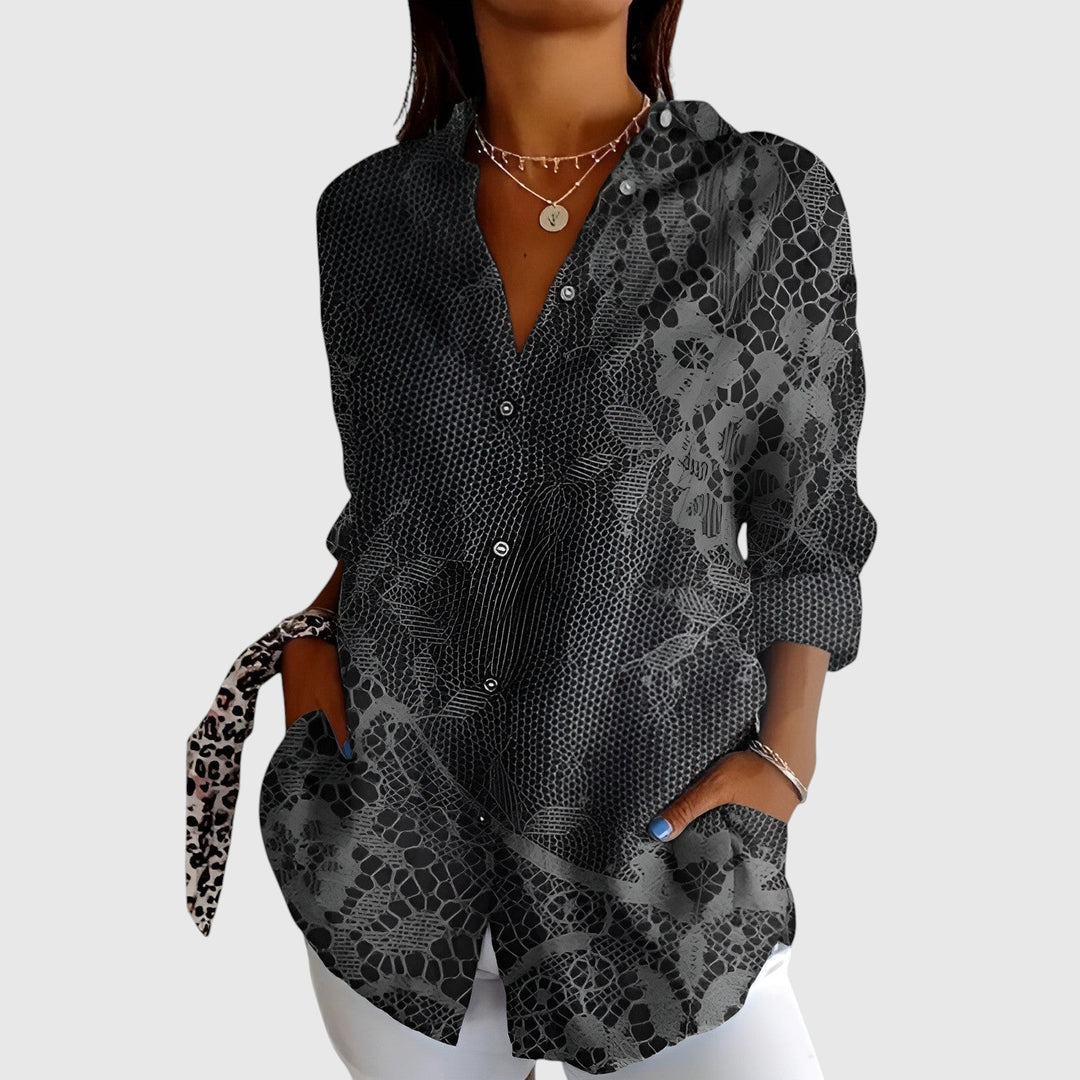 Line™ | Bluse med farverigt design