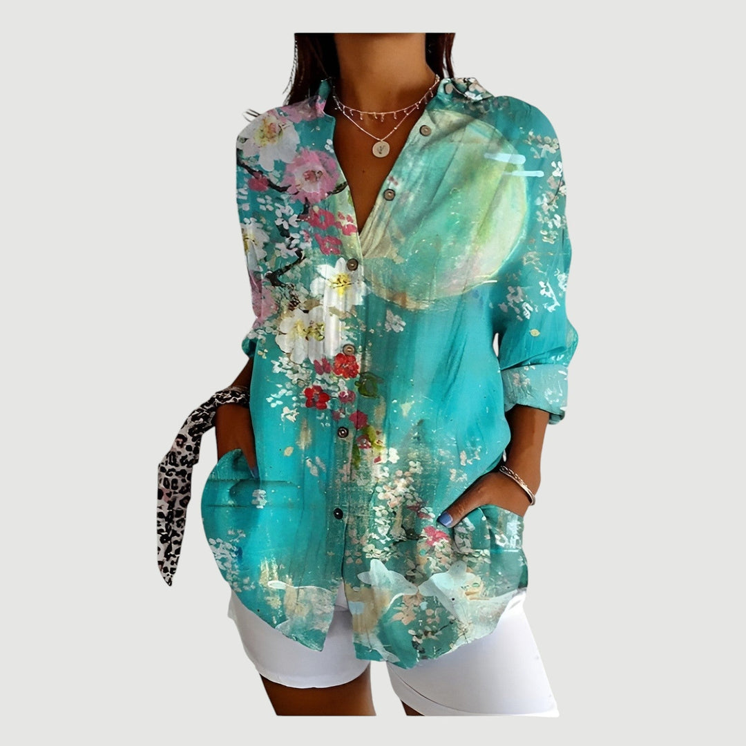 Merete™ | Bluse med farverigt design