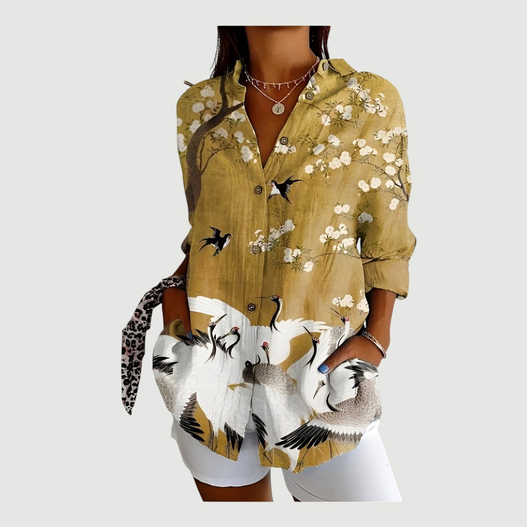 Aase™ | Bluse med farverigt design