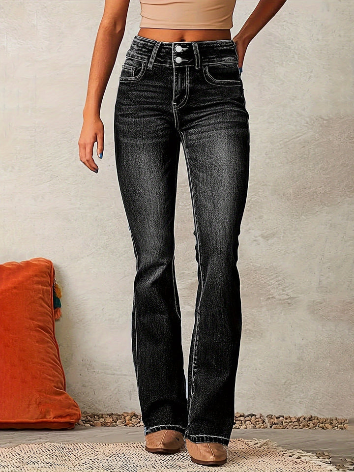Gudrun™ | Højtaljede Dame Flared Jeans til Foråret