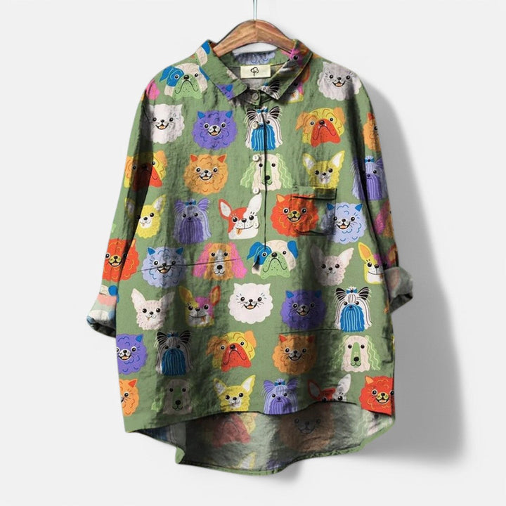 Dagny™  | Bluse Med Kunstneriske Print