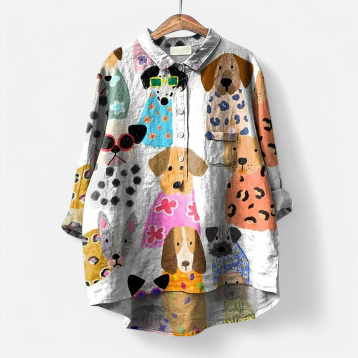 Dagny™  | Bluse Med Kunstneriske Print