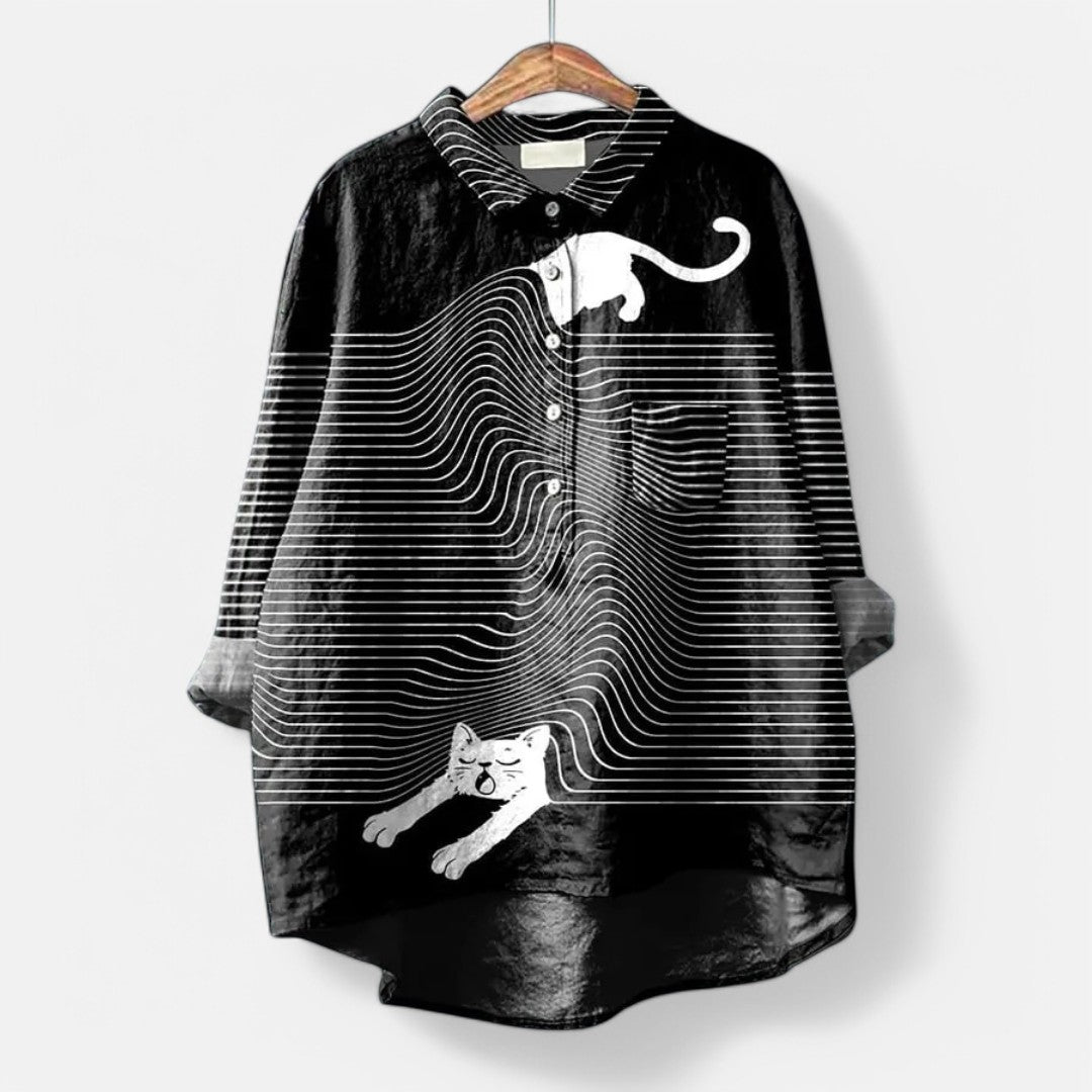 Dagny™  | Bluse Med Kunstneriske Print