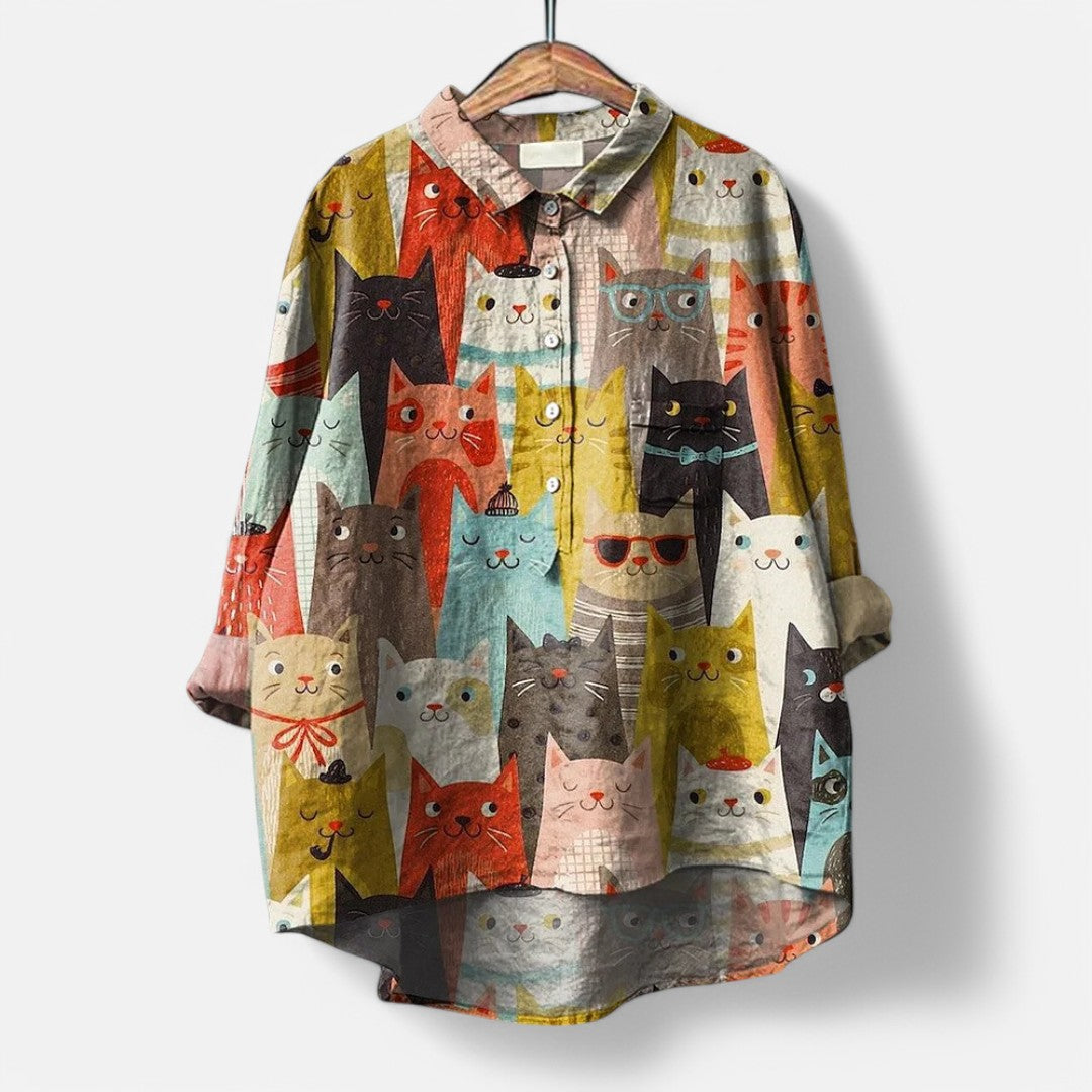 Dagny™  | Bluse Med Kunstneriske Print