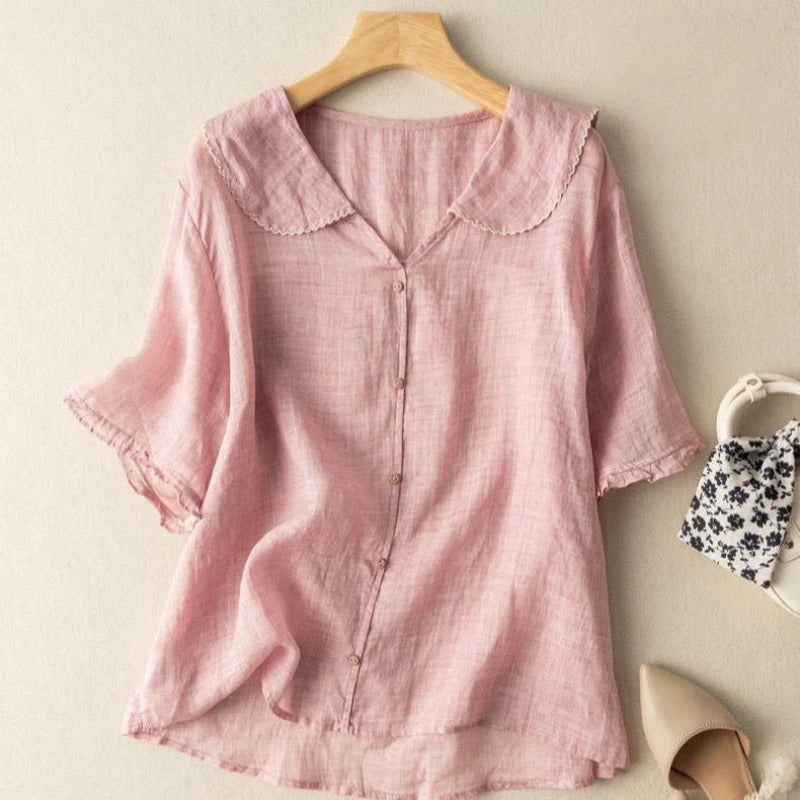 Elly™ | Luftig linnedbluse