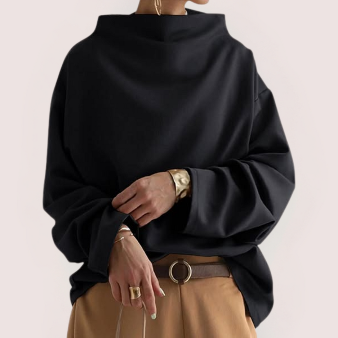 Vally™ | Chic Trøje med Høj Krave