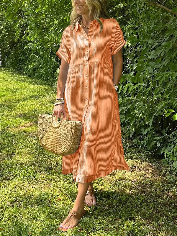 Alfhild™ | Let Sommerkjole Med Knapper