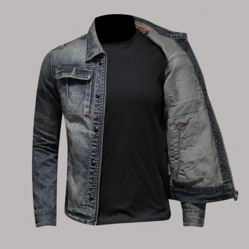 Kasper – Klassisk denimjakke med rå kant