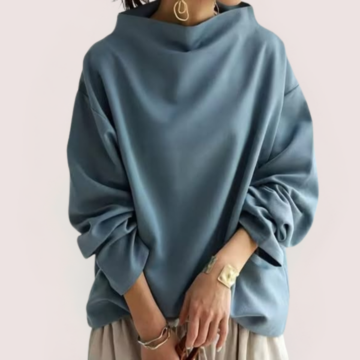 Vally™ | Chic Trøje med Høj Krave