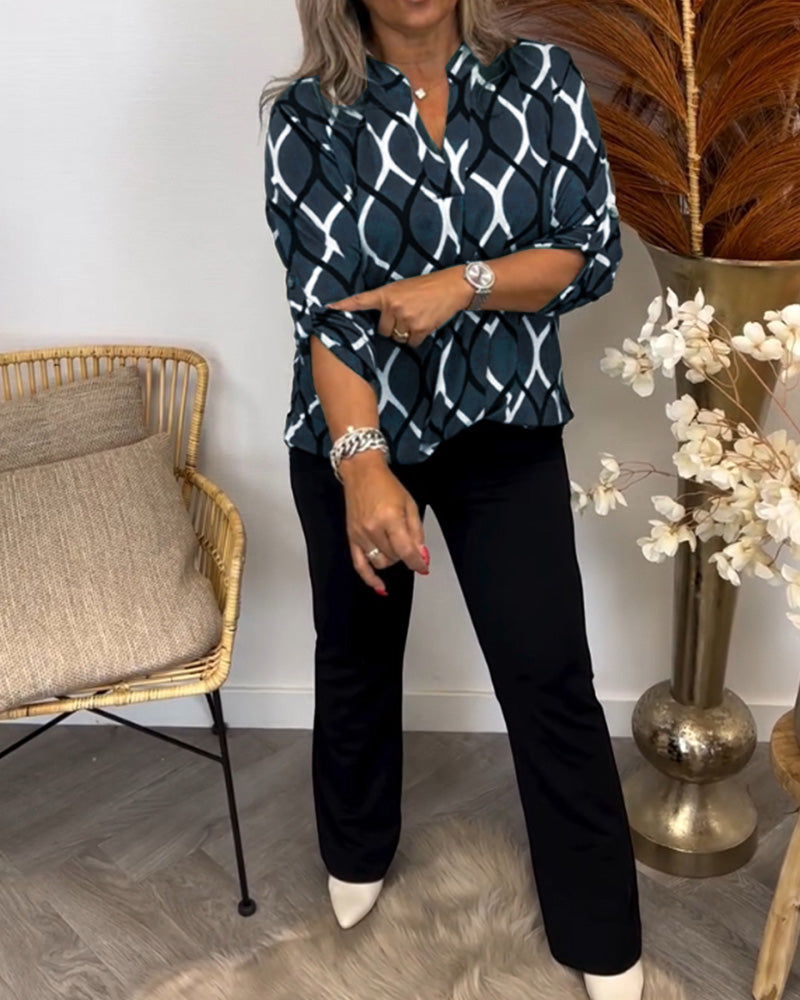 Milleh™ | Casual Bluse med Lange Ærmer