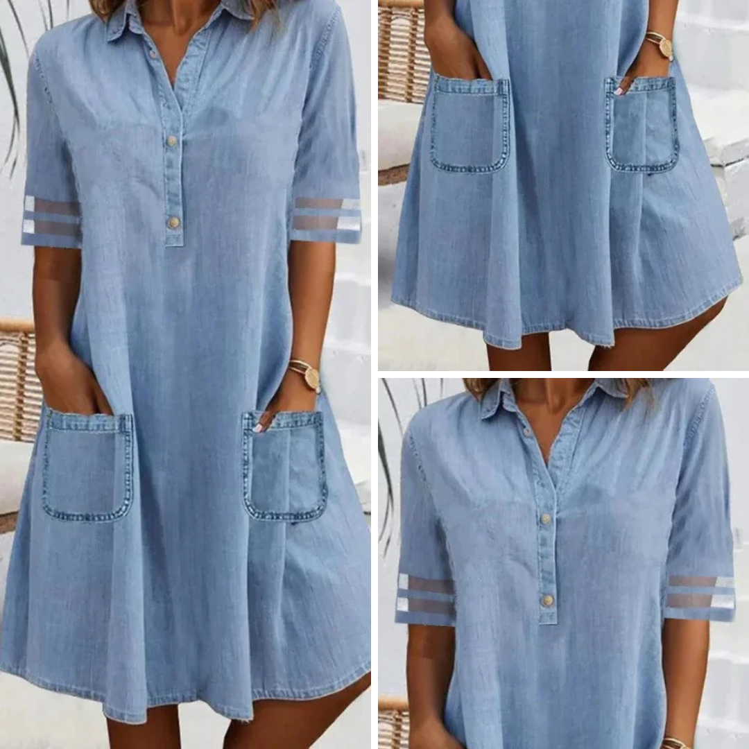 Havbrise™  | Denimkjole med Lommer