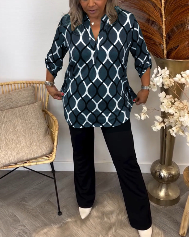 Milleh™ | Casual Bluse med Lange Ærmer