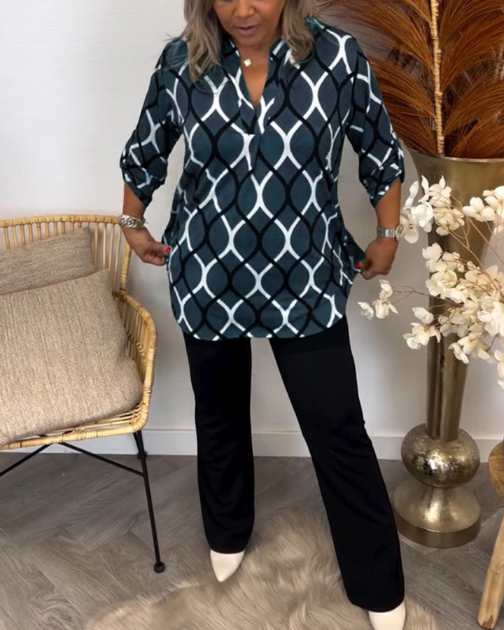 Milleh™ | Casual Bluse med Lange Ærmer