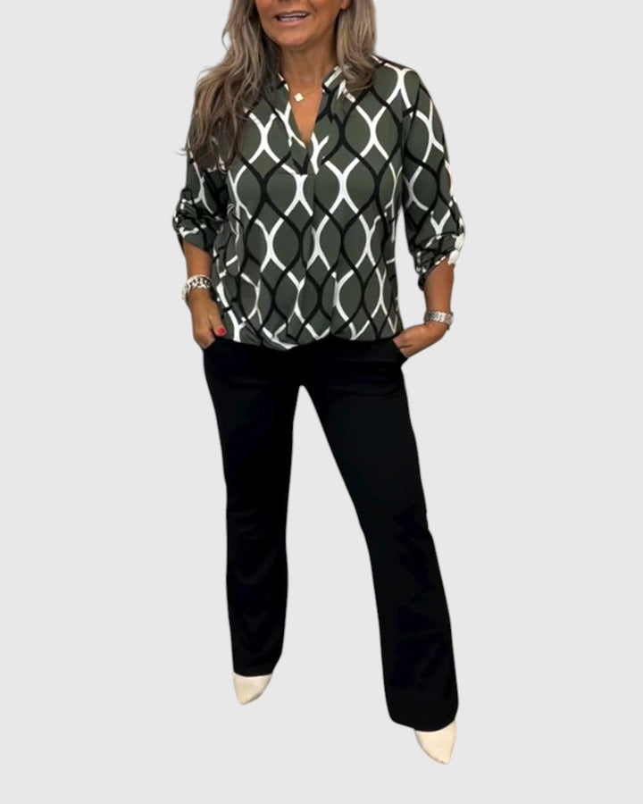 Milleh™ | Casual Bluse med Lange Ærmer