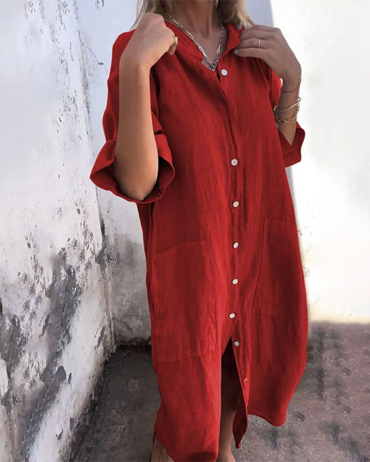 Signa™ | Ibiza Stil Casual Skjortekjole