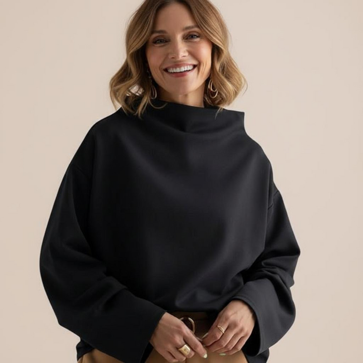 Vally™ | Chic Trøje med Høj Krave