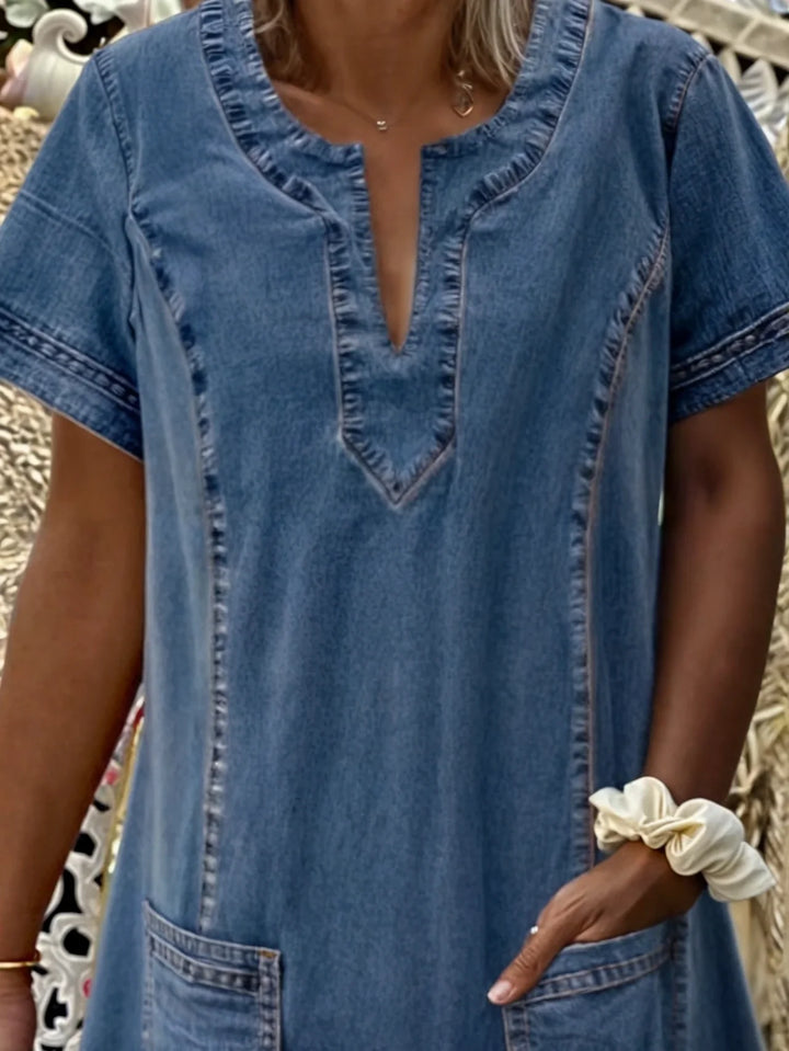 Ivana™ | Blød Denim Kjole