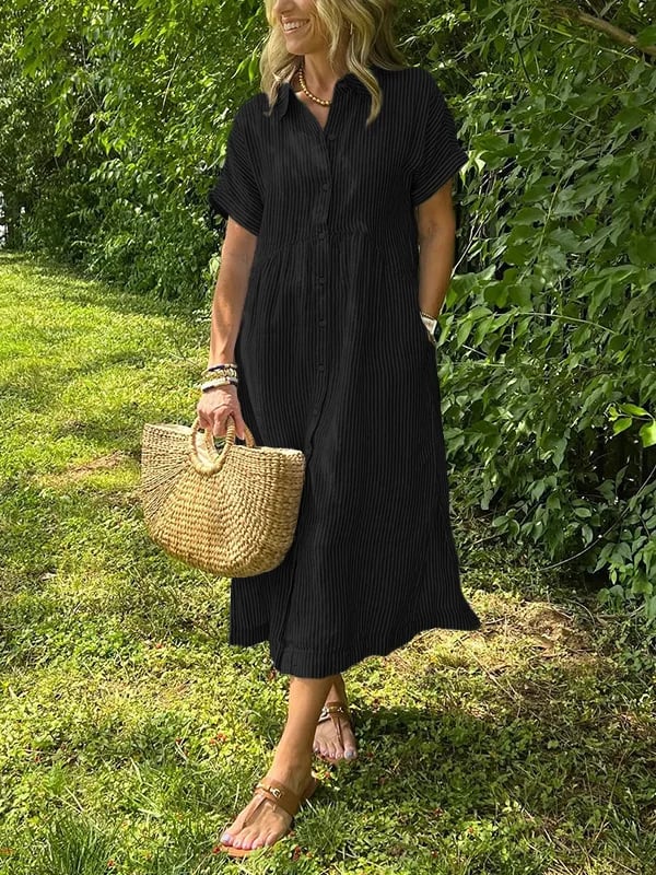 Alfhild™ | Let Sommerkjole Med Knapper
