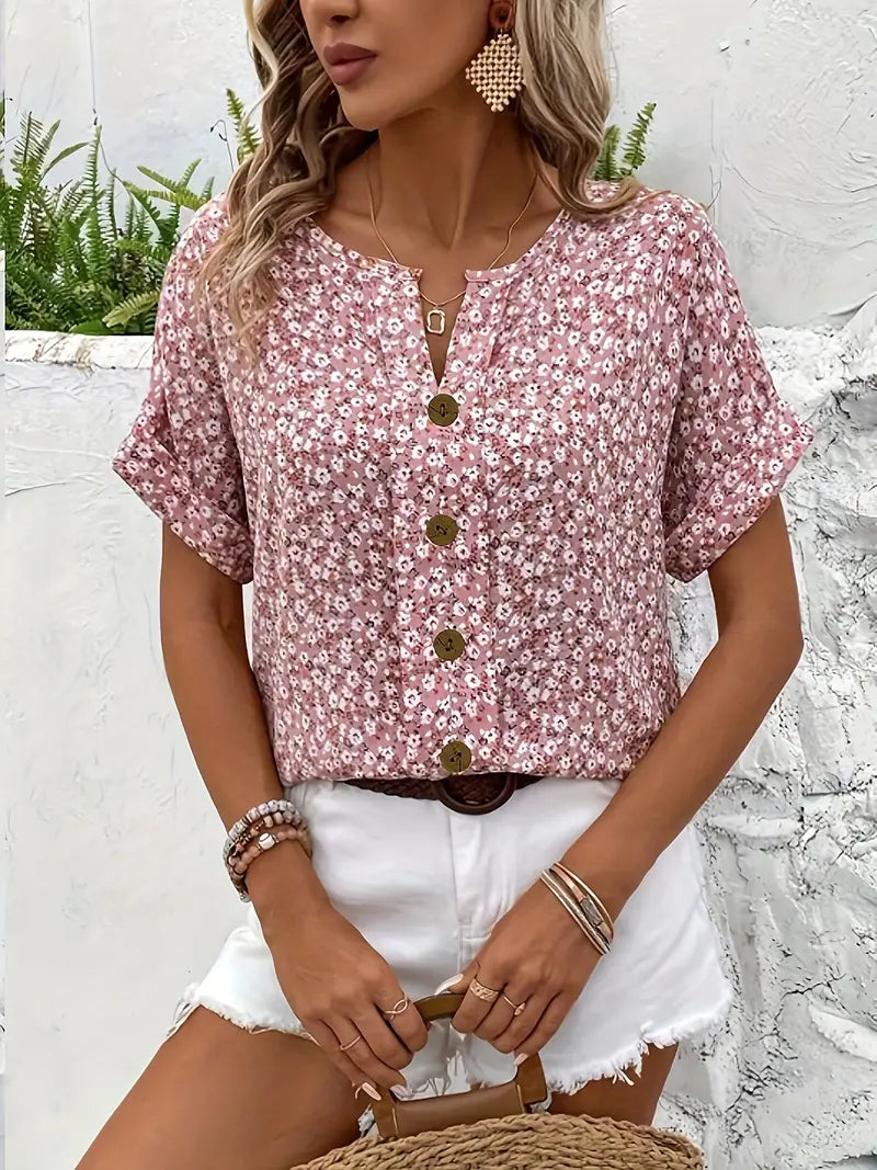 Thyra™ | Elegant Blomstret Bluse