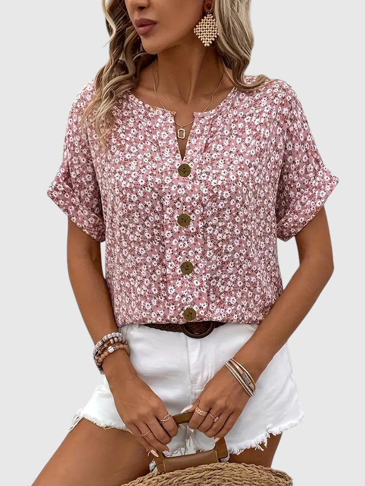 Thyra™ | Elegant Blomstret Bluse