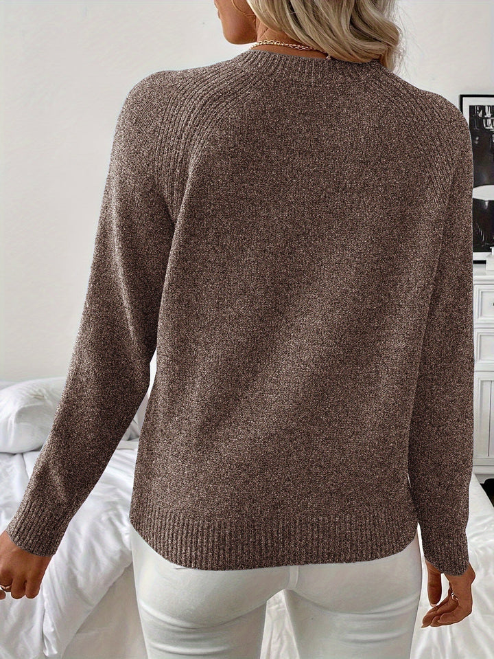 Mille-Elin™ | Elegant Strikket Trøje med Perledetaljer