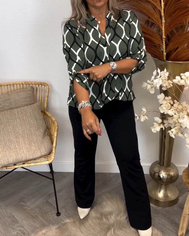 Milleh™ | Casual Bluse med Lange Ærmer