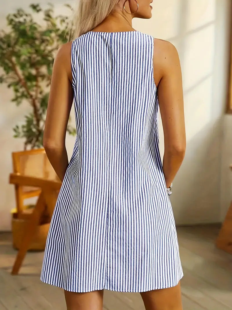 Nicolina™ | Let sommerkjole med striber