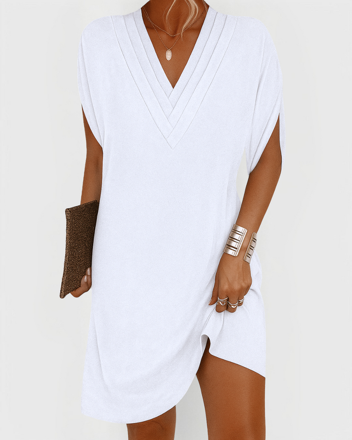 Brigitte™ | Elegant sort kjole med V-hals