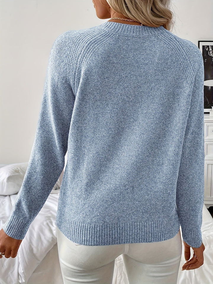 Mille-Elin™ | Elegant Strikket Trøje med Perledetaljer