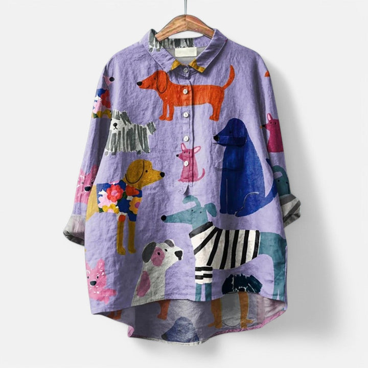 Dagny™  | Bluse Med Kunstneriske Print