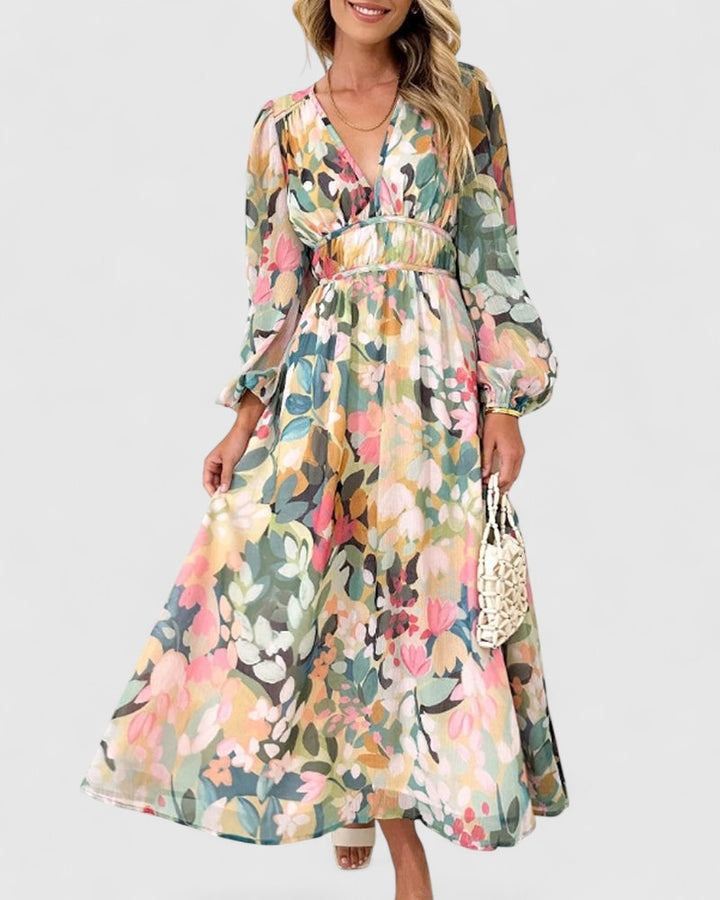 Solvejg™ | Elegant kjole med blomster