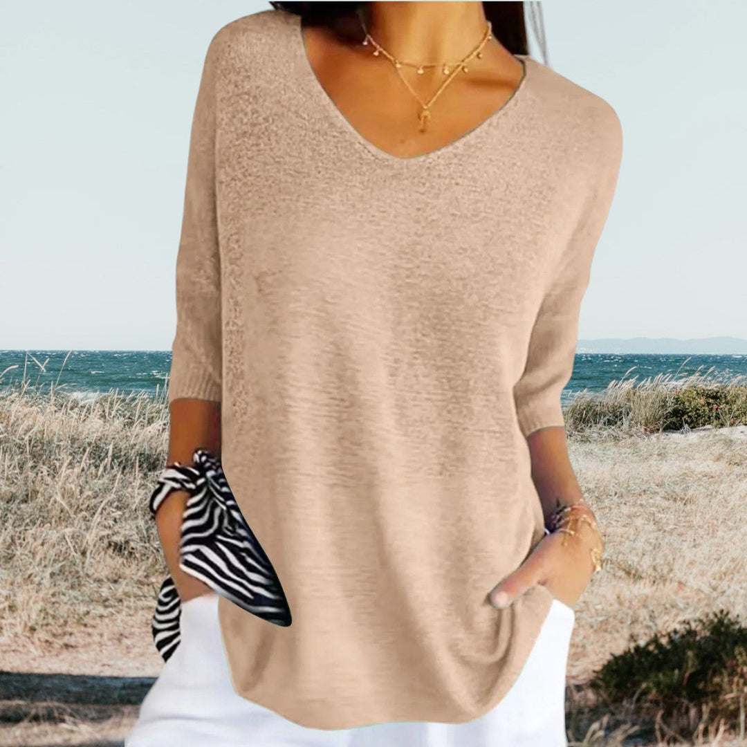 Aina-Sofie™ | Stilfuld V-Hals Casual Top