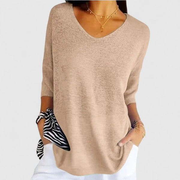 Aina-Sofie™ | Stilfuld V-Hals Casual Top
