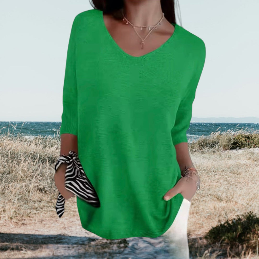 Aina-Sofie™ | Stilfuld V-Hals Casual Top