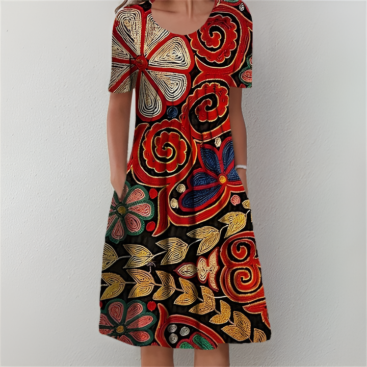 Zarah™ | Blomstret Midikjole