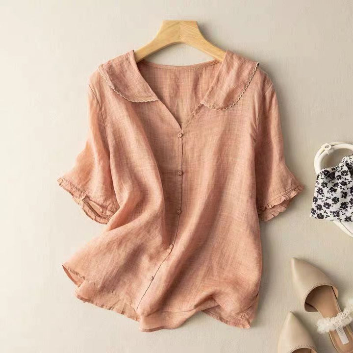 Elly™ | Luftig linnedbluse