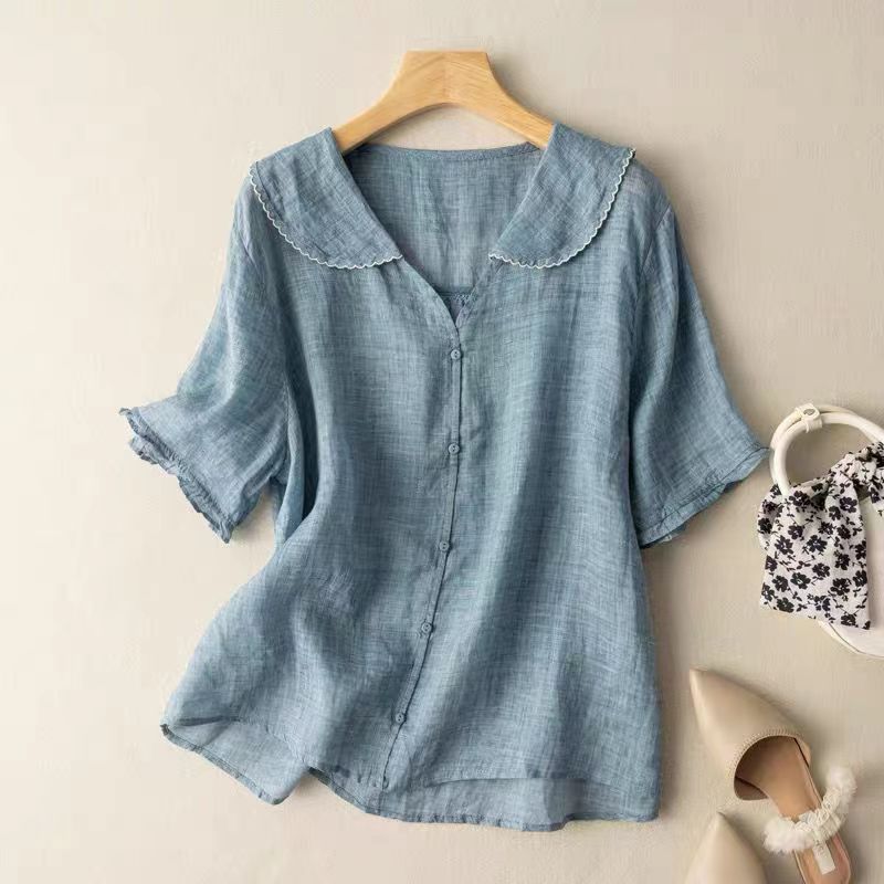 Elly™ | Luftig linnedbluse