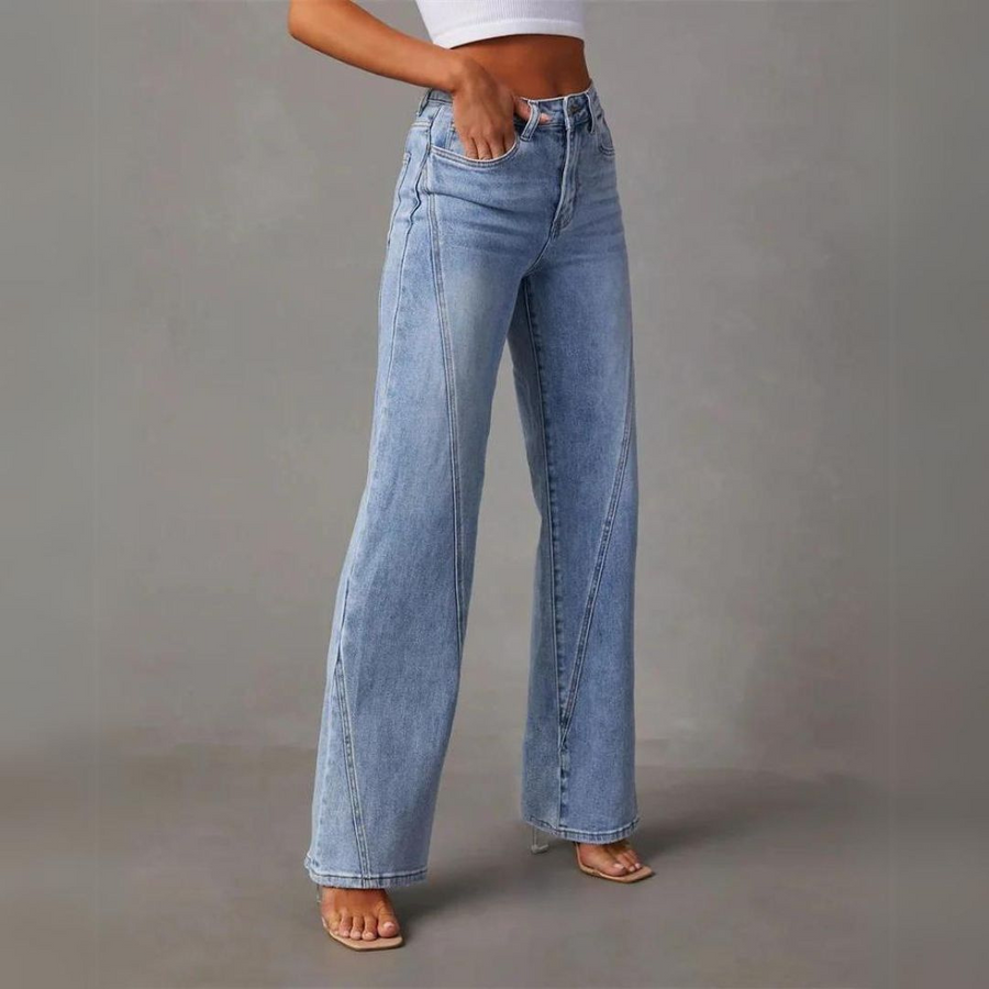 Mette™ | Stilfulde Højtaljede Wide-Leg Jeans