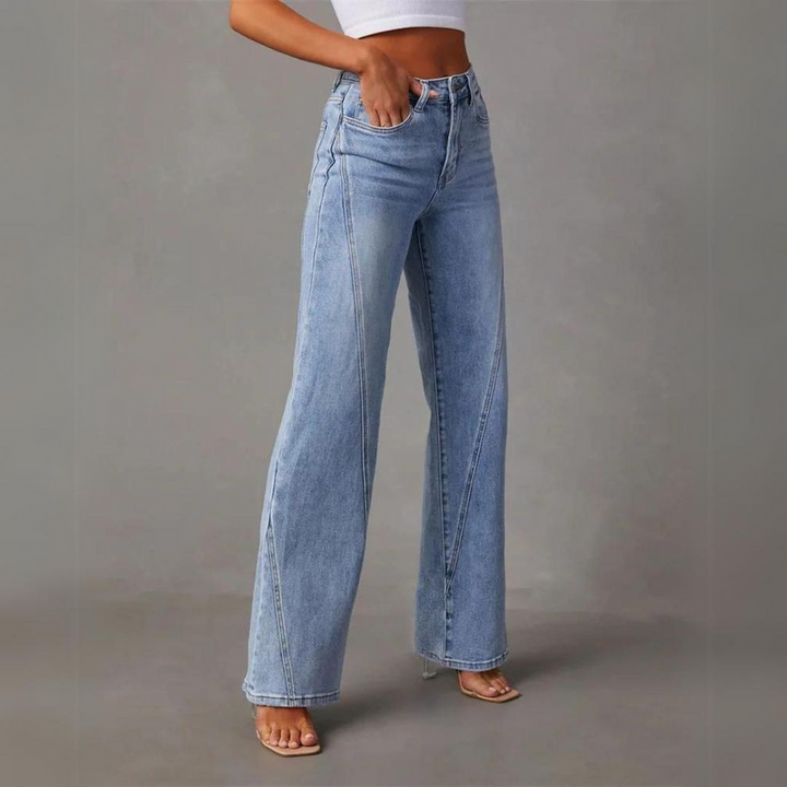 Mette™ | Stilfulde Højtaljede Wide-Leg Jeans