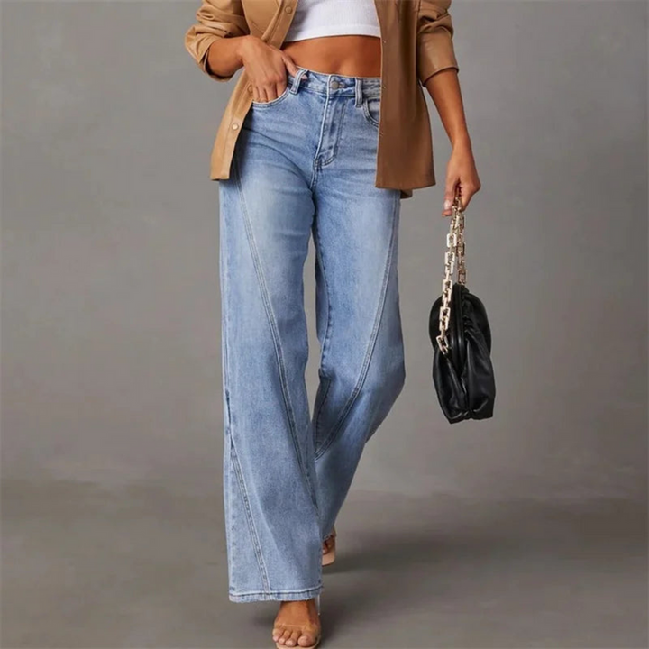 Mette™ | Stilfulde Højtaljede Wide-Leg Jeans