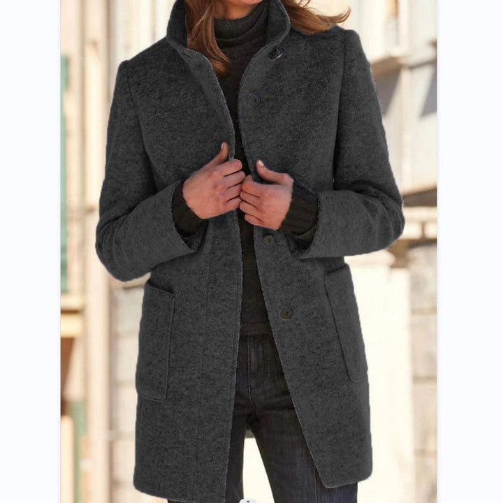 Lis™ | Elegant lang frakke med knapper