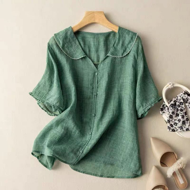 Elly™ | Luftig linnedbluse