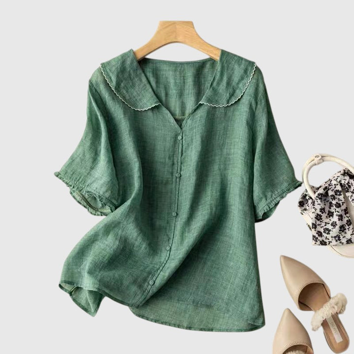 Elly™ | Luftig linnedbluse