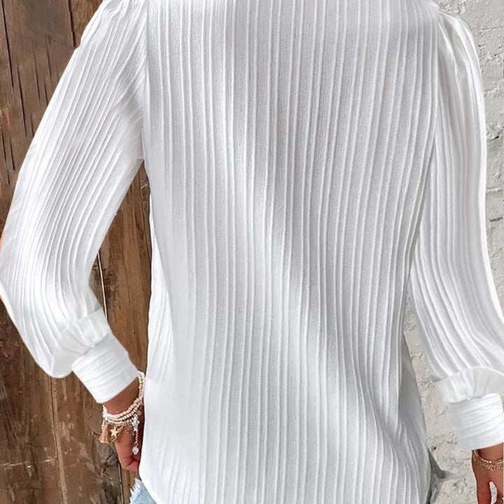 Lina™ | Bluse Med Blondedetaljer i Chiffon
