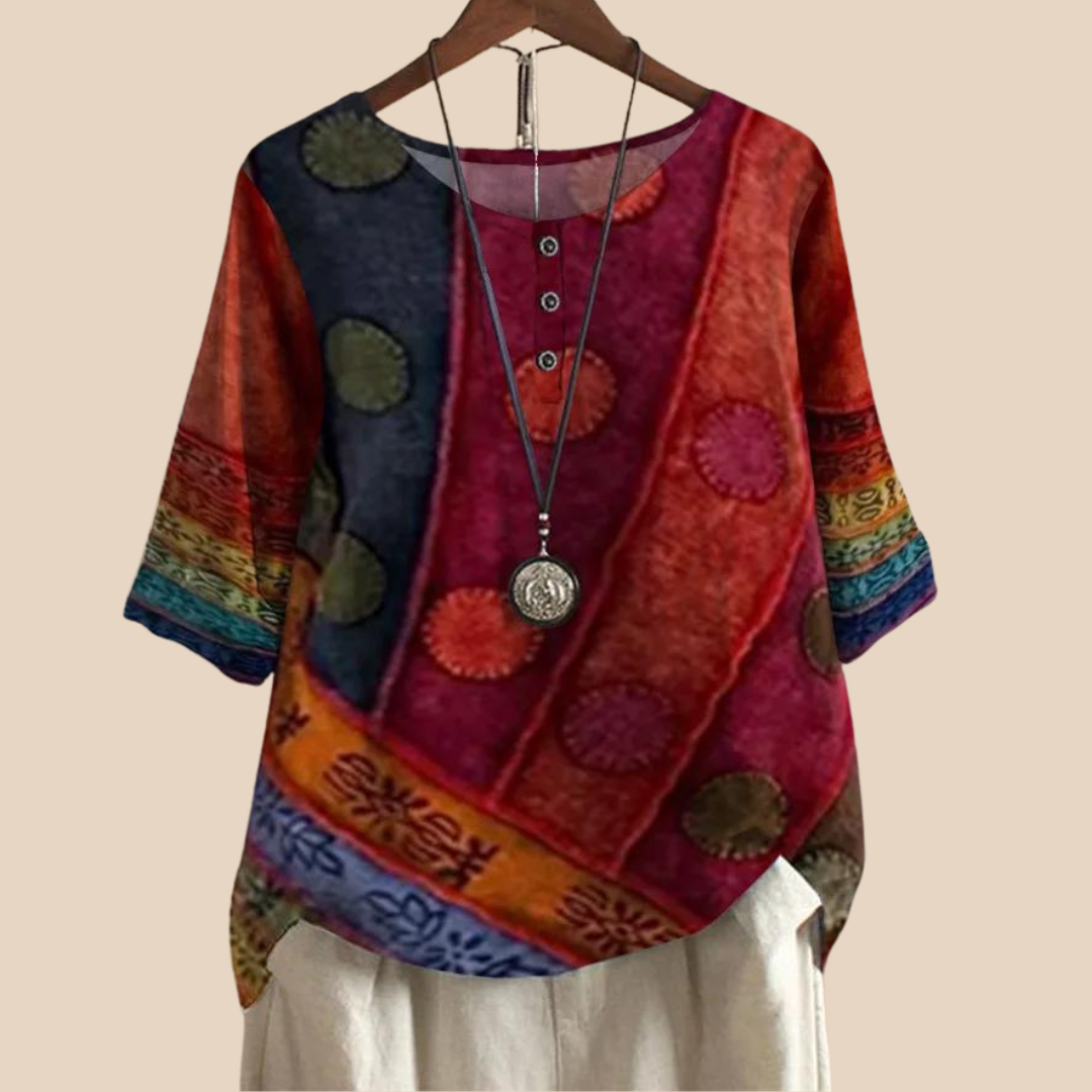 Helga™ | Boho Afslappet Bluse
