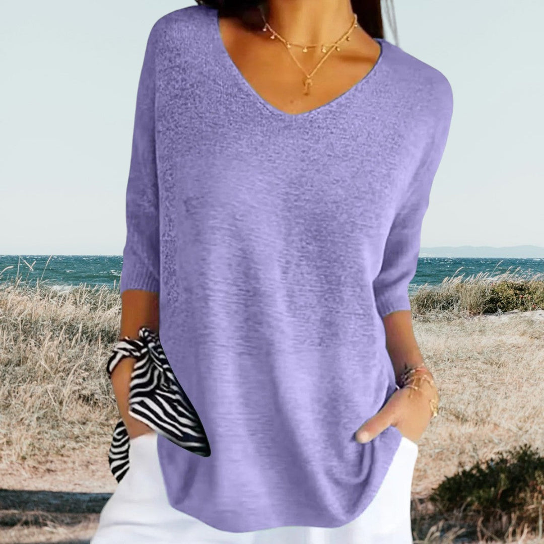 Aina-Sofie™ | Stilfuld V-Hals Casual Top