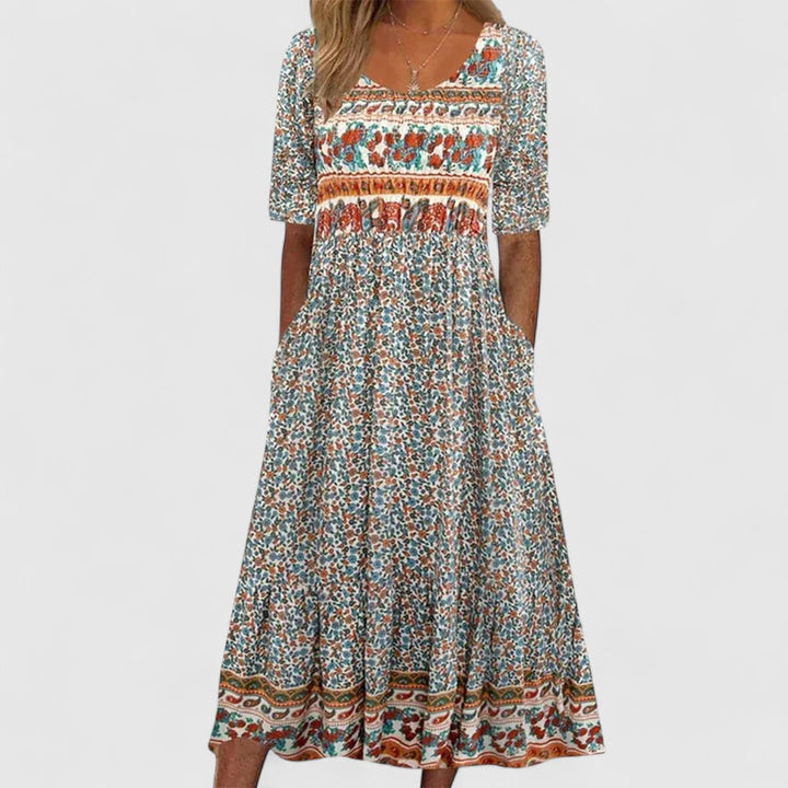 Grynet™ | Plus-size Blomstret Maxi Kjole